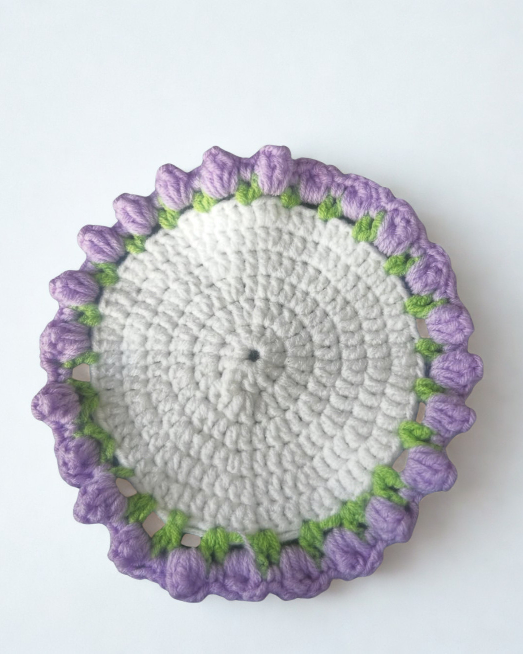 Crochet flower coaster set